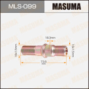 Шпилька колесная Masuma MLS-099, для грузовиков Isuzu, M16x1.5(R), M16x1.5(R), длина 73.6мм