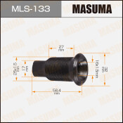 Футорка колесная Masuma MLS-133, для Isuzu, M25x1.5(L), M16x1.5(L), длина 56.4мм, под ключ 17мм, 1 шт