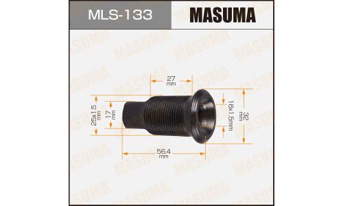 Футорка колесная Masuma MLS-133, для Isuzu, M25x1.5(L), M16x1.5(L), длина 56.4мм, под ключ 17мм, 1 шт