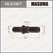 Шпилька колесная Masuma MLS-067, для грузовиков Toyota, M14x1.5(R), M14x1.5(R), длина 67мм