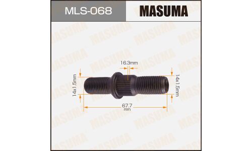 Шпилька колесная Masuma MLS-068, для грузовиков Toyota, M14x1.5(R), M14x1.5(L), длина 68мм