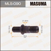Шпилька колесная Masuma MLS-090, для грузовиков Isuzu, M20x1.5(R), M18x1.5(L), длина 77.5мм