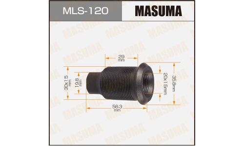 Футорка колесная Masuma MLS-120, для Toyota, M30x1.5(R), M20x1.5(R), длина 56.3мм, под ключ 19мм, 1 шт