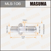 Шпилька колесная Masuma MLS-106, для грузовиков Isuzu, M18x1.5(L), M18x1.5(L), длина 77.5мм