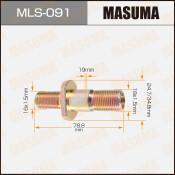 Шпилька колесная Masuma MLS-091, для грузовиков Isuzu, M18x1.5(R), M16x1.5(R), длина 78.3мм
