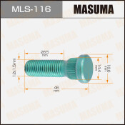 Шпилька колесная Masuma MLS-116, для Toyota / Lexus / Daihatsu, M12x1.5(R), длина 46мм