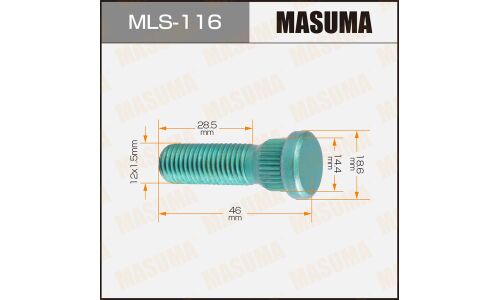 Шпилька колесная Masuma MLS-116, для Toyota / Lexus / Daihatsu, M12x1.5(R), длина 46мм
