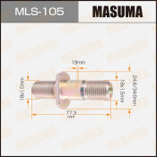 Шпилька колесная Masuma MLS-105, для грузовиков Isuzu, M18x1.5(R), M18x1.5(R), длина 77мм
