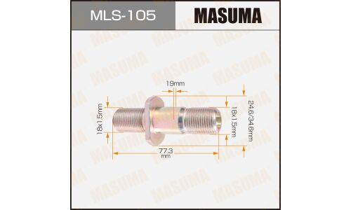 Шпилька колесная Masuma MLS-105, для грузовиков Isuzu, M18x1.5(R), M18x1.5(R), длина 77мм