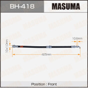 Шланг тормозной Masuma для Mazda Capella, передний, арт. bh-418 Шланг тормозной Masuma для Mazda Capella, передний, арт. bh-418