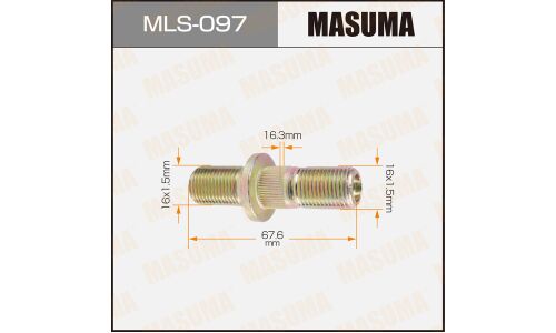 Шпилька колесная Masuma MLS-097, для грузовиков Isuzu, M16x1.5(R), M16x1.5(R), длина 67.3мм