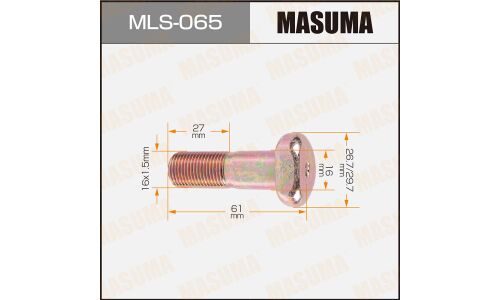 Шпилька колесная Masuma MLS-065, для грузовиков Toyota, M16x1.5(R), длина 61мм