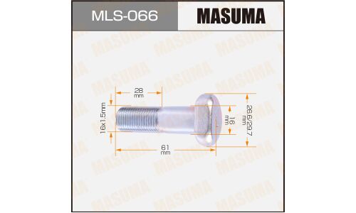 Шпилька колесная Masuma MLS-066, для грузовиков Toyota, M16x1.5(L), длина 61мм