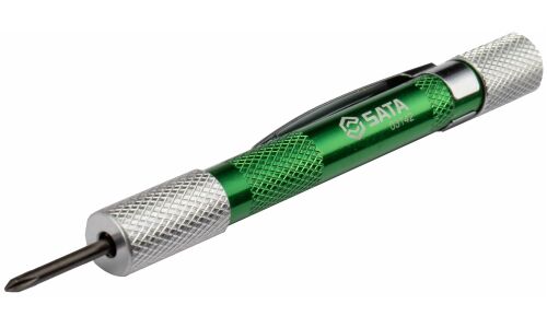Отвёртка часовая SATA, со сменными вставками (битами), крестовые (PH00, PH0) и TORX (T5, T6, T7, T8), для точных работ, 6 предметов, арт. 03142