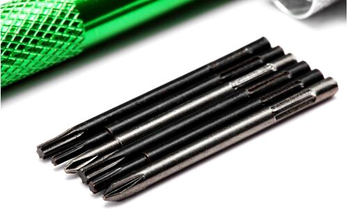 Отвёртка часовая SATA, со сменными вставками (битами), крестовые (PH00, PH0) и TORX (T5, T6, T7, T8), для точных работ, 6 предметов, арт. 03142