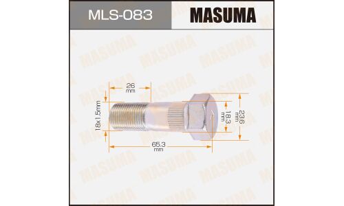 Шпилька колесная Masuma MLS-083, для грузовиков Mitsubishi Fuso, M18x1.5(L), длина 65.7мм