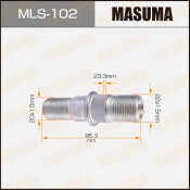 Шпилька колесная Masuma MLS-102, для грузовиков Isuzu, M22x1.5(L), M20x1.5(L), длина 85.3мм
