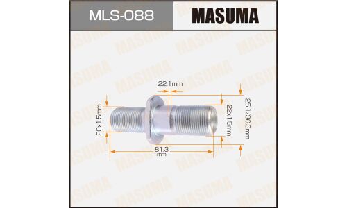 Шпилька колесная Masuma MLS-088, для грузовиков Isuzu, M22x1.5(R), M20x1.5(L), длина 81.3мм