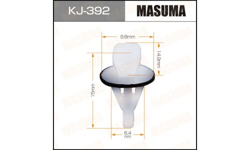 Клипса крепёжная уплотнителей дверей Masuma, для Lexus, Mitsubishi, Opel, Toyota, арт. KJ-392