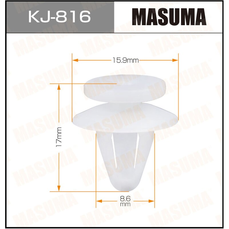 

Клипса крепежная MASUMA KJ-816 (OEM MB567499, MB597499)