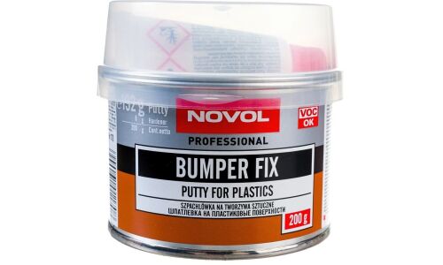 Шпатлевка Novol Professional Bumper Fix Putty For Plastics, для пластика (+отвердитель Betox-50PC), банка 200г + туба 8г, арт. 1170