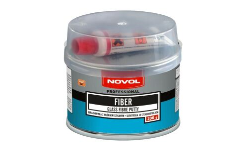 Шпатлевка Novol Professional Glass Fiber Putty со стекловолокном (+отвердитель Betox-50PC), для различных поверхностей, банка 192г + туба 8г, арт. 1220