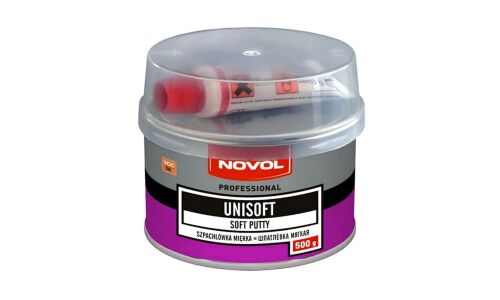 Шпатлевка Novol Professional Unisoft Soft Putty мягкая, (+отвердитель Betox-50PC), для различных поверхностей, банка 485г + туба 15г, арт. 1151