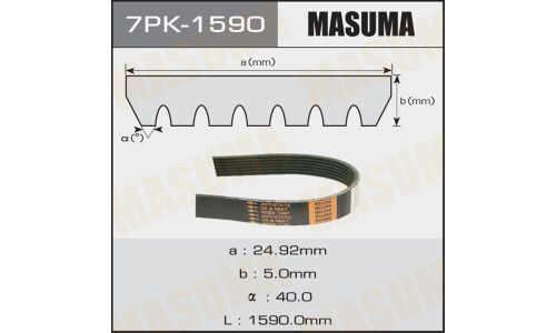 Ремень ручейковый "Masuma" 7PK-1590
