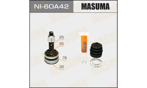 ШРУС Masuma, наружный, 22x55x25x42мм, арт. NI-60A42