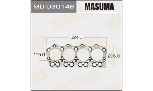 Прокладка головки блока цилиндров Masuma 4D34 (1/10)