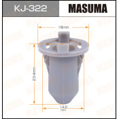 Клипса крепёжная патрубка обдува лобового стекла Masuma, для Lexus, Toyota, арт. KJ-322