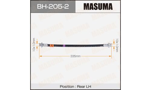 Шланг тормозной Masuma для Nissan Sunny, задний, левый, арт. bh-205-2