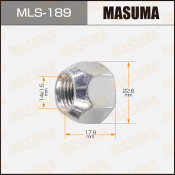 Гайка колесная Masuma MLS-189, открытая, для грузовиков Isuzu, M14x1.5(L), длина 17.9мм, коническая посадка, под ключ 23мм