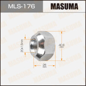 Гайка колесная Masuma MLS-176, открытая, для грузовиков Isuzu, M20x1.5(L), длина 26мм, коническая посадка, под ключ 41мм, 1 шт
