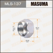 Гайка колесная Masuma MLS-137, открытая, для грузовиков Toyota, M30x1.5(R), длина 25.8мм, сфера, под ключ 41мм, 1 шт