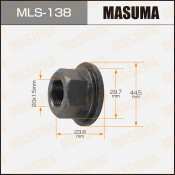 Гайка колесная Masuma MLS-138, открытая, для грузовиков Toyota, M20x1.5(L), длина 23.6мм, с прессшайбой 45мм, под ключ 30мм, 1 шт