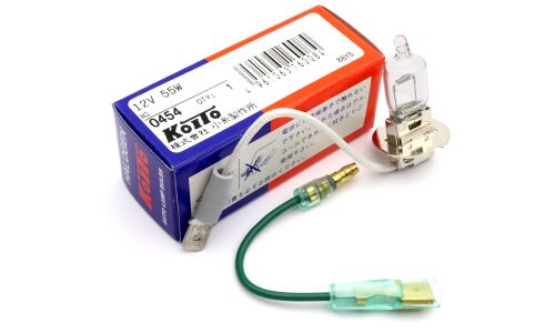 Лампа галогенная Koito Halogen H3 (PK22s, T12), 12В, 55Вт, 3000К, 1 шт (+переходник), арт. 0454