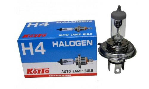 Лампа галогенная Koito Halogen H4 (P43t, T16), 12В, 60/55Вт, 3000К, 1 шт, арт. 0456E