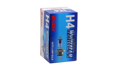 Лампа галогенная Koito White Beam H4 (P43t, T16), 12В, 60/55Вт (соответствует 110/100Вт), 3900К, 1 шт, арт. 0456WB