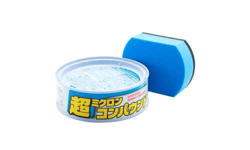 Полироль кузова Soft 99 Super Micro Rubbing Compound, абразивный, для светлых автомобилей, банка 180г, (+губка), арт. 09052