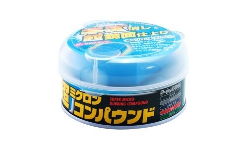 Полироль кузова Soft 99 Super Micro Rubbing Compound, абразивный, для тёмных автомобилей, банка 180г, (+губка), арт. 09054