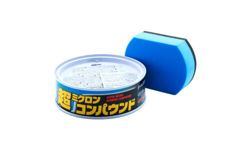 Полироль кузова Soft 99 Super Micro Rubbing Compound, абразивный, для тёмных автомобилей, банка 180г, (+губка), арт. 09054