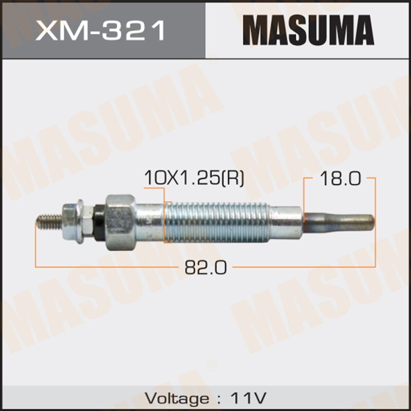 

Свеча накаливания "Masuma" PM-167 /4D56T, 4D68T (1/10/100