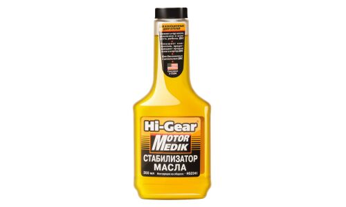 Стабилизатор вязкости моторного масла Hi-Gear Motor Medic, для бензиновых и дизельных двигателей, антидым, бутылка 355мл, арт. HG2241