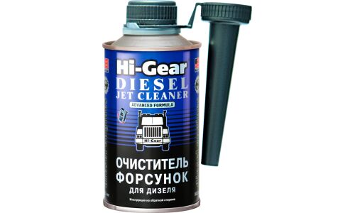 Очиститель форсунок Hi-Gear Diesel Jet Cleaner, присадка в дизельное топливо, снижает расход топлива, бутылка с насадкой 325мл, арт. HG3416