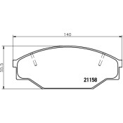Колодки тормозные дисковые Nisshinbo передние, комплект на ось (4 шт), арт. NP1025 (PF-1166)
