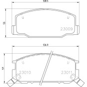 Колодки тормозные дисковые Nisshinbo передние, комплект на ось (4 шт), арт. NP1124 (PF-1385)