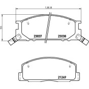 Колодки тормозные дисковые Nisshinbo передние, комплект на ось (4 шт), арт. NP1096 (PF-1218)
