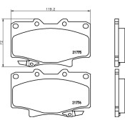 Колодки тормозные дисковые Nisshinbo передние, комплект на ось (4 шт), арт. NP1043 (PF-1242)