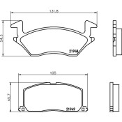 Колодки тормозные дисковые Nisshinbo передние, комплект на ось (4 шт), арт. NP1051 (PF-1256)